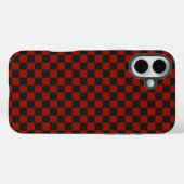 Black and Deep red checkerboard pattern Case-Mate iPhone Case (Achterkant (horizontaal))