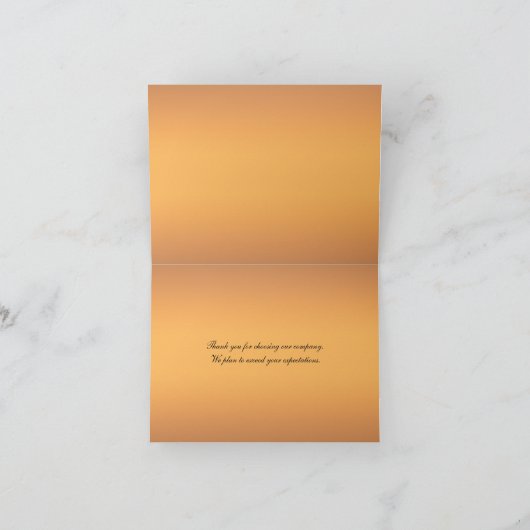 Black and FAUX Copper Peony Hartelijk dank Bedankkaart (Binnen)