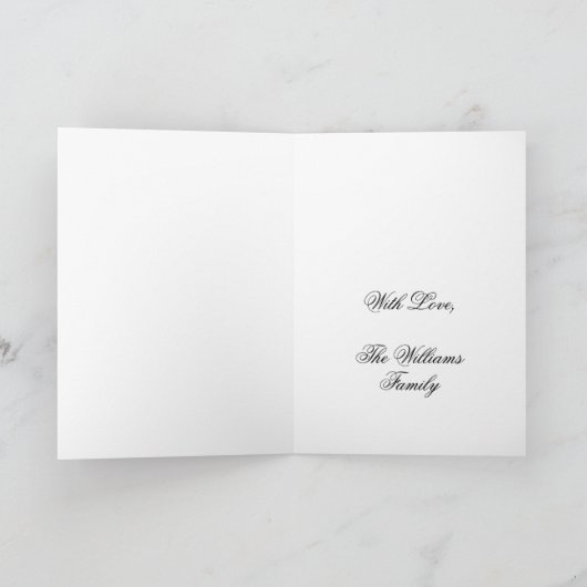 Black and Faux Gold Foil Kerstboom Elegant Feestdagen Kaart (Binnen)