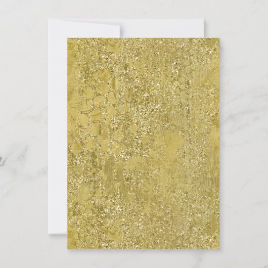 Black and Faux Gold Folie 21e verjaardag uitnodigi Kaart (Achterkant)