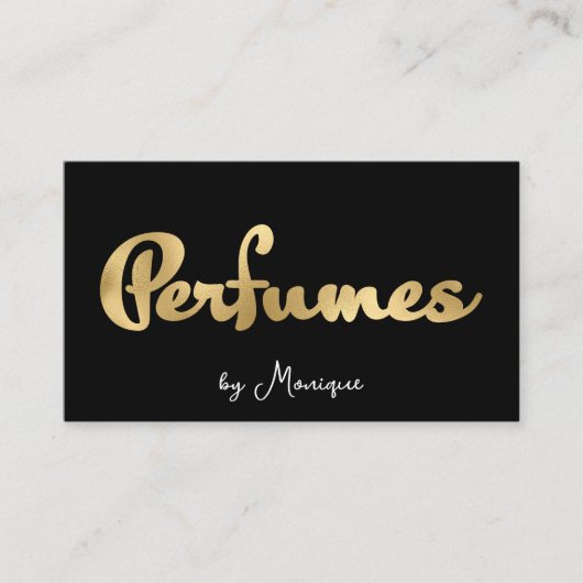 Black and Faux Gold Parfums Visitekaartje (Voorkant)