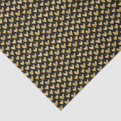 Black and Faux Golden Folie Hearts Moederdag Tissuepapier (Detail)
