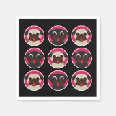 Black and Fawn Pug Heads Verjaardagsfeest Servetten (Voorkant)