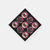 Black and Fawn Pug Heads Verjaardagsfeest Servetten (Hoek)