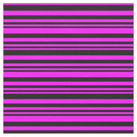 Black and Fuchsia Stripes/Lines Pattern Stof (Close Up)
