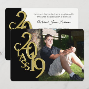 Black and Gold 2019 Afstuderen Uitnodiging