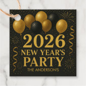Black And Gold 2026 New Year Party Bedankjes Labels (Voorkant)