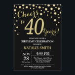 Black and Gold 40th Birthday Diamond Kaart<br><div class="desc">30e verjaardag Uitnodiging met zwarte en goudglitter Diamond achtergrond. Gold Confetti. Volwassen verjaardag. Mannelijke Mannen of vrouwen: Birthday. Voor verdere aanpassing,  te klikken gelieve de knoop "van de Aanpassing het"en ons ontwerphulpmiddel te gebruiken om deze sjabloon te wijzigen.</div>