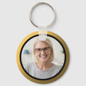 Black And Gold 50th Birthday Guest Thank You Photo Sleutelhanger (Achterkant)