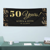 Black and Gold 50th Jubileum Party - Gepersonalise Spandoek (Beurs)