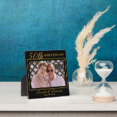 Black and Gold 50th Wedding Jubileum Foto Fotoplaat (Insitu)