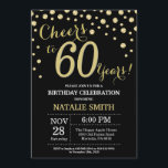 Black and Gold 60th Birthday Diamond Invitation Kaart<br><div class="desc">60e verjaardag Uitnodiging met zwarte en goudglitter Diamond achtergrond. Gold Confetti. Volwassen verjaardag. Mannelijke Mannen of vrouwen: Birthday. Voor verdere aanpassing,  te klikken gelieve de knoop "van de Aanpassing het"en ons ontwerphulpmiddel te gebruiken om deze sjabloon te wijzigen.</div>