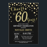 Black and Gold 60th Birthday Diamond Invitation Kaart<br><div class="desc">60e verjaardag Uitnodiging met zwarte en goudglitter Diamond achtergrond. Gold Confetti. Volwassen verjaardag. Mannelijke Mannen of vrouwen: Birthday. Voor verdere aanpassing,  te klikken gelieve de knoop "van de Aanpassing het"en ons ontwerphulpmiddel te gebruiken om deze sjabloon te wijzigen.</div>