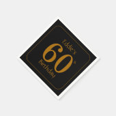 Black and Gold 60th Birthday Party  Servet (Hoek)