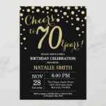 Black and Gold 70th Birthday Diamond Invitation Kaart<br><div class="desc">70e verjaardag Uitnodiging met zwarte en goudglitter Diamond achtergrond. Gold Confetti. Volwassen verjaardag. Mannelijke Mannen of vrouwen: Birthday. Voor verdere aanpassing,  te klikken gelieve de knoop "van de Aanpassing het"en ons ontwerphulpmiddel te gebruiken om deze sjabloon te wijzigen.</div>