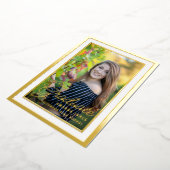 Black and Gold Afstuderen Celebrparty Folie Uitnodiging (Gedraaid)