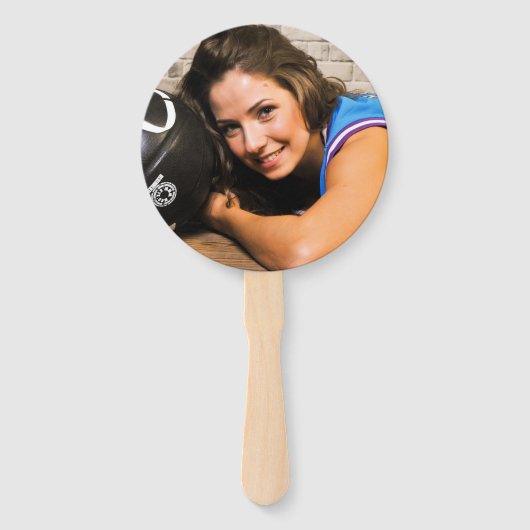 Black and Gold Afstuderen Gefeliciteerd Foto Handwaaier (Achterkant)