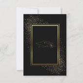 Black and Gold Afstuderen Invitation voorbeeld (Achterkant)