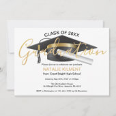 Black and Gold Afstuderen Pet Graduparty Kaart (Voorkant)