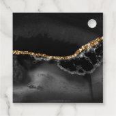 Black and Gold Agate Weddenschap Hartelijk dank Bedankjes Labels (Achterkant)