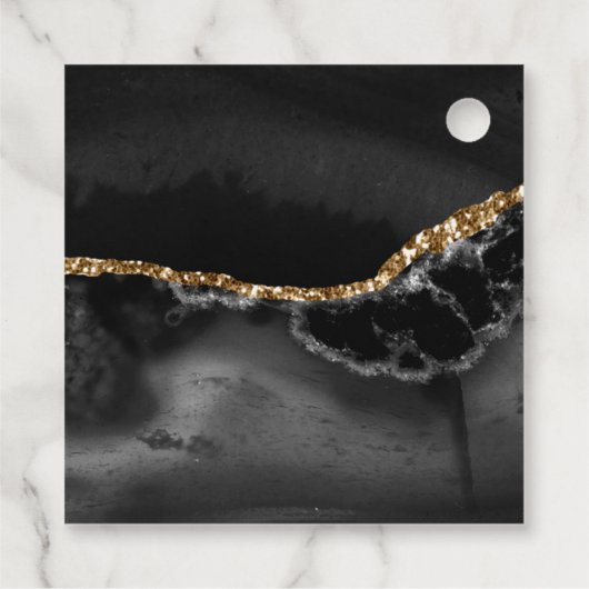 Black and Gold Agate Weddenschap Hartelijk dank Bedankjes Labels (Achterkant)