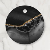 Black and Gold Agate Weddenschap Hartelijk dank Bedankjes Labels (Achterkant)