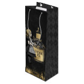 Black and Gold Alice drink me Wijn Cadeautas (Achterkant Gekanteld)