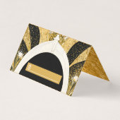 Black and Gold Art Deco Archway Wedding Place Card Kaart (Voorkant)