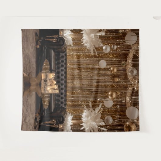 Black and Gold Art Deco Back Drop Great Gatsby Wandkleed (Voorkant (horizontaal))