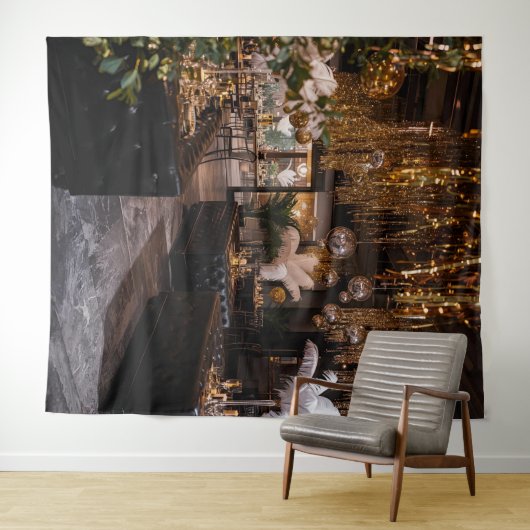 Black and Gold Art Deco Back Drop Wandkleed (In Situ (horizontaal))