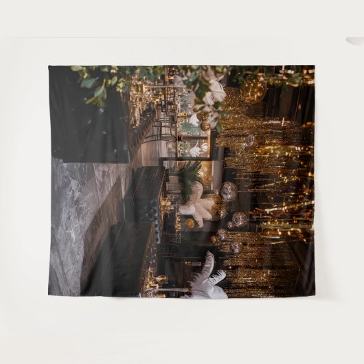 Black and Gold Art Deco Back Drop Wandkleed (Voorkant (horizontaal))