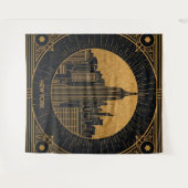 Black and Gold Art Deco Backdrop Wandkleed (Voorkant (horizontaal))