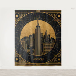 Black and Gold Art Deco Backdrop Wandkleed