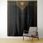Black and Gold Art Deco Backdrop Wandkleed (In situ)