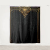 Black and Gold Art Deco Backdrop Wandkleed (Voorkant)