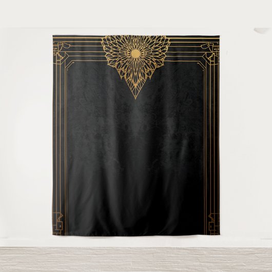 Black and Gold Art Deco Backdrop Wandkleed (Voorkant)