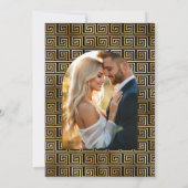Black and Gold Art Deco Couples Shower Photo Kaart (Achterkant)