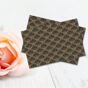 Black and Gold Art Deco Fan Flowers Motif Tissuepapier