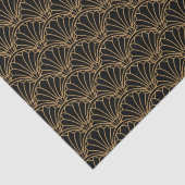 Black and Gold Art Deco Fan Flowers Motif Tissuepapier (Detail)