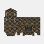 Black and Gold Art Deco Fan Flowers Wedding Bedankdoosjes (Uitgevouwen)