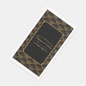 Black and Gold Art Deco Fan Flowers Wedding Servet (Hoek)