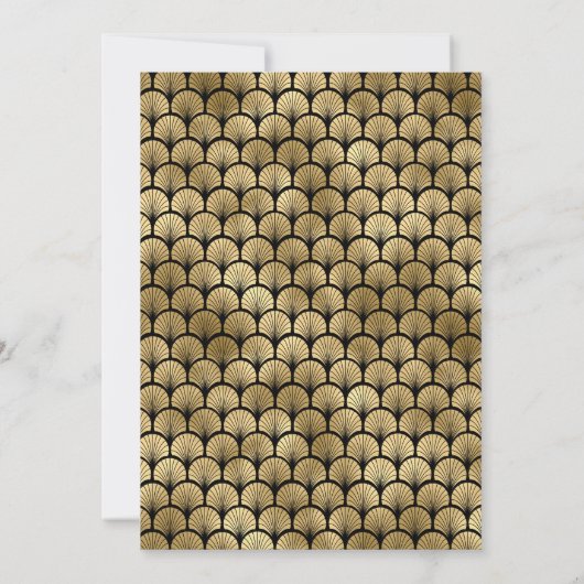 Black and Gold Art Deco Gold Bridal Shower Kaart (Achterkant)