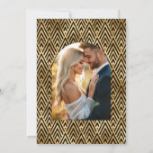 Black and Gold Art Deco Gold Wedding Photo Kaart (Achterkant)