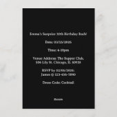 Black and Gold Art Deco Invitation Kaart (Achterkant)