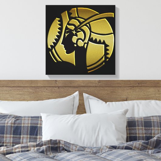 Black and Gold Art Deco Lady Canvas Afdruk (Insitu (Slaapkamer))