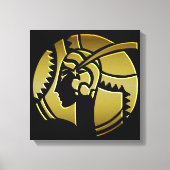 Black and Gold Art Deco Lady Canvas Afdruk (Voorkant)