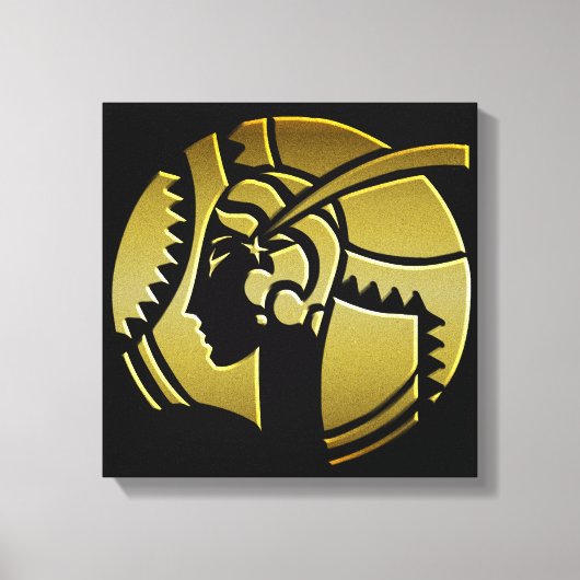 Black and Gold Art Deco Lady Canvas Afdruk (Voorkant)