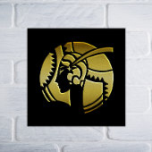 Black and Gold Art Deco Lady Canvas Afdruk