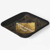 Black and Gold Art Deco Paper Napkins Papieren Bordje (Gebogen)