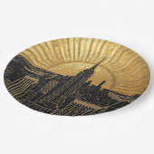 Black and Gold Art Deco Paper Napkins Papieren Bordje (Gekanteld)